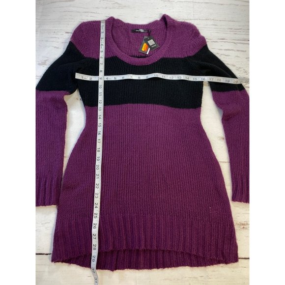 Daisy Fuentes Color Block Mini Sweater Dress Scoop Neck Size Small NWT - Picture 5 of 8